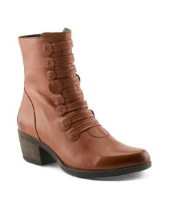 XvOXebv fB[X V[Y u[cECu[c U[ Spring Step Garibaldi Leather Mid Boot with Decorative Lace and Button Detail on Block H...