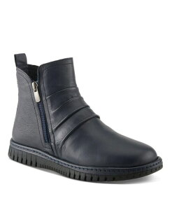 �X�v�����O�X�e�b�v ���f�B�[�X �V���[�Y �u�[�c�E���C���u�[�c �M���U�[ �u�[�c ���U�[ Spring Step Rosado Ruched Leather Bootie with Dual Zippers and Removable Insole Navy �l�C�r�[