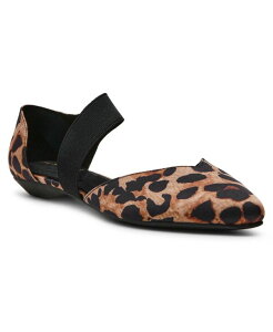 �A���N���C�� ���f�B�[�X �V���[�Y �p���v�X �A�V�����g���[ Anne Klein Women's Oksanna Asymmetrical Pointed Toe Flats Leopard Stretch �A�j�}��
