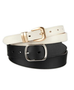 �J���o���N���C�� ���f�B�[�X �A�N�Z�T���[ �x���g Calvin Klein 2-Pc. Reversible Center Bar Buckle Belt Set Black/bone �u���b�N