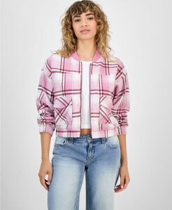 }bfK[ fB[X AE^[ p[J[EXEFbg vg WPbg Madden Girl Juniors' Plaid-Print Bomber Jacket Ballet Slipper Combo `FbN