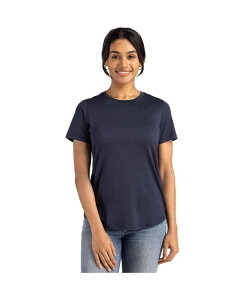 �J�b�^�[�A���h�o�b�N ���f�B�[�X �g�b�v�X �V���c T�V���c Cutter & Buck Women's Coastline Epic Comfort Recycled Short Sleeve Tee Navy blue �l�C�r�[