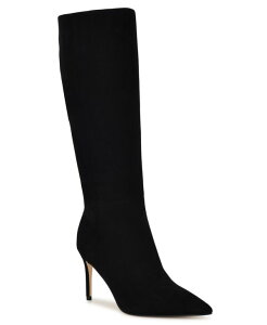 �i�C���E�F�X�g ���f�B�[�X �V���[�Y �p���v�X �g�[�� �u�[�c Nine West Women's Cook Tall Stiletto Dress Boots Regular & Wide Calf Black Suede �u���b�N