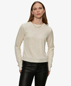 �T���N�`���A���[ ���f�B�[�X �g�b�v�X �V���c �X�p���R�[�� Sanctuary Women's Sparkle Together Sequin Top Chalk �`���[�N