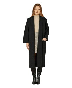 ���~�L�� ���f�B�[�X �A�E�^�[ �j�b�g�E�Z�[�^�[ �J�[�f�B�K�� �j�b�g �}�L�V Yumi Women's Knitted Maxi Cardigan With Pockets Black �u���b�N