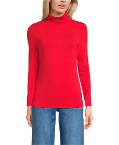 YGh fB[X gbvX Vc ^[glbN g[ W[W[ Lands' End Women's Tall Lightweight Jersey Long Sleeve Turtleneck Compass red bh