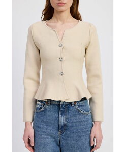 �G�� �Z�]�� ���f�B�[�X �A�E�^�[ �j�b�g�E�Z�[�^�[ �J�[�f�B�K�� En Saison Women's Idah Button Front Cardigan Sweater Ivory �A�C�{���[