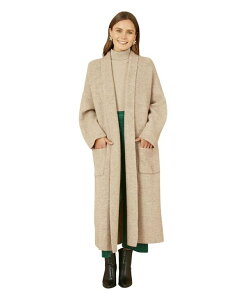 ���~�L�� ���f�B�[�X �A�E�^�[ �j�b�g�E�Z�[�^�[ �J�[�f�B�K�� �j�b�g �}�L�V Yumi Knitted Maxi Cardigan With Pockets Oatmeal �I�[�g�~�[��