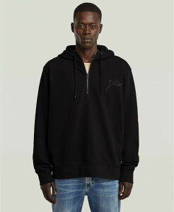 �W�[�X�^�[ �����Y �A�E�^�[ �p�[�J�[�E�X�E�F�b�g �X�E�F�b�g �V���c ���� G-Star Raw Men's Script Long-Sleeve Hooded Sweatshirt Dark Black �u���b�N