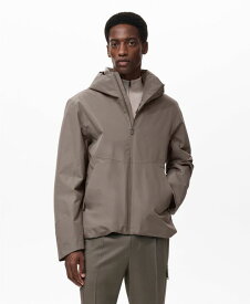 マンゴ メンズ アウター ジャケット・ブルゾン フーデッドジャケット ジャケット MANGO Men's Water-Repellent Thermolite Hooded Jacket Medium Brown ブラウン