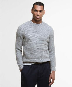 ouA[ Y AE^[ jbgEZ[^[ N[lbN Z[^[ jbg Barbour Men's Casey Textured Cable Knit Crewneck Sweater Grey Marl O[