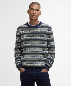 �o�u�A�[ �����Y �A�E�^�[ �j�b�g�E�Z�[�^�[ �N���[�l�b�N �Z�[�^�[ Barbour Men's Topcliffe Fairisle Crewneck Sweater Navy �l�C�r�[