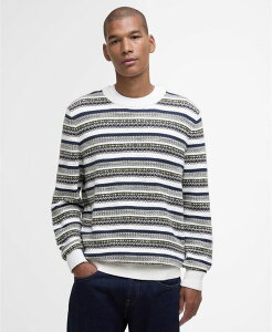 �o�u�A�[ �����Y �A�E�^�[ �j�b�g�E�Z�[�^�[ �N���[�l�b�N �Z�[�^�[ Barbour Men's Topcliffe Fairisle Crewneck Sweater Whisper White �z���C�g