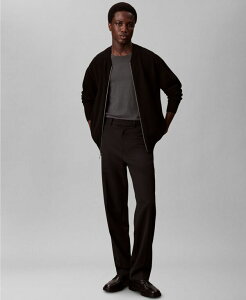 JoNC Y AE^[ WPbgEu] jbg WPbg Calvin Klein Men's Tech Knit Bomber Jacket Black ubN