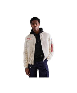 �A���t�@�C���_�X�g���[�Y �����Y �A�E�^�[ �W���P�b�g�E�u���]�� �W���P�b�g Alpha Industries Men's L-2B Nasa Gen II Flight Jacket Off white �I�t�z���C�g