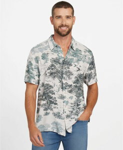 QX Y gbvX Vc  GUESS Men's Forest Toile Short-Sleeve Shirt Forest toile print jungle greens tHXg