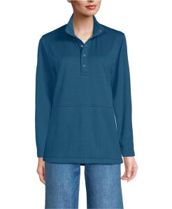 �����Y�G���h �����Y �g�b�v�X T�V���c Lands' End Men's Unisex Grid Tech Snapneck Pullover Shirt Evening blue �u���[