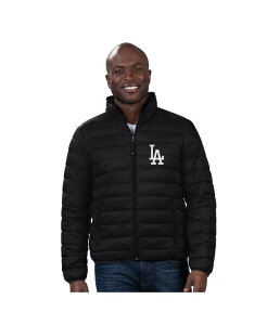 J[ oNX Y AE^[ WPbgEu] WPbg G-III Sports by Carl Banks Men's Black Los Angeles Dodgers Packable Neck Pillow Full-Zip Puffer Jacket Black ubN