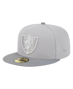 �j���[�G�� �����Y �A�N�Z�T���[ �X�q New Era Men's Gray/Graphite Las Vegas Raiders Iron Cloud 59FIFTY Fitted Hat Gray Graphite �O���t�@�C�g