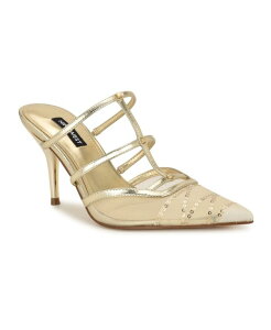 �i�C���E�F�X�g ���f�B�[�X �V���[�Y �p���v�X Nine West Women's Tianala Caged Slip-On Stiletto Pumps Gold Sequin �S�[���h