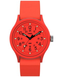 ^CbNX Y ANZT[ rv iC Timex Men's Quartz Analog Orange Nylon Watch 36mm Orange IW