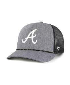 47 uh Y ANZT[ Xq '47 Brand Men's Charcoal Atlanta Braves Carbon Rope Trucker Adjustable Hat Charcoal `R[