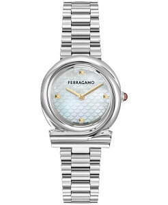 tFK fB[X ANZT[ rv TVc Ferragamo Gancini Twisted Women's Stainless Steel Case Pink Mother of Pearl Bracelet Watch 32mm Stainless Steel p[