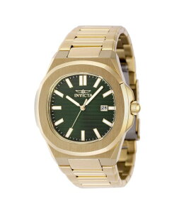 CrN^ Y ANZT[ rv Invicta Men's 48518 Speedway Quartz 3 Hand Green Dial Watch Gold S[h