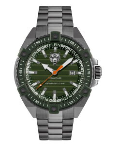 �v���C�� �X�|�[�c �����Y �A�N�Z�T���[ �r���v Plein Sport Men's Urban Pulse 3 Hand Date Quartz IP Gunmetal Bracelet Watch 47mm Gray �O���[