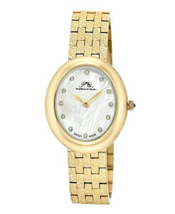 |Tu[ fB[X ANZT[ rv TVc Porsamo Bleu Women's Angelica Watch with Mother of Pearl Dial Topaz Gemstones and Stainless Steel Bracelet 1341BANS Gold tone S[h