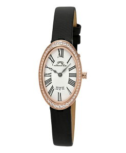 |Tu[ fB[X ANZT[ rv U[ Porsamo Bleu Women's Eloise Watch with Topaz Gemstone and Genuine Leather Band 1351CELL Rose tone and black ubN