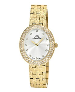 |Tu[ fB[X ANZT[ rv TVc Porsamo Bleu Women's Angelica Watch with Sunray Dial Topaz Gemstones and Stainless Steel Bracelet 1344BANS Gold tone S[h
