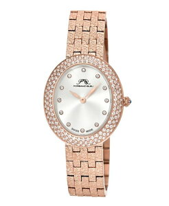 |Tu[ fB[X ANZT[ rv TVc Porsamo Bleu Women's Angelica Watch with Sunray Dial Topaz Gemstones and Stainless Steel Bracelet 1344CANS Rose tone
