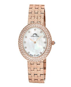 |Tu[ fB[X ANZT[ rv TVc Porsamo Bleu Women's Angelica Watch with Mother of Pearl Dial Topaz Gemstones and Stainless Steel Bracelet 1342CANS Rose tone p[