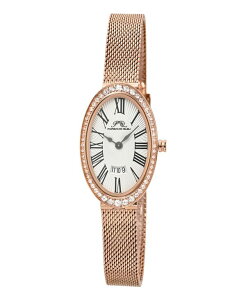 |Tu[ fB[X ANZT[ rv bV TVc Porsamo Bleu Women's Eloise Watch with Topaz Gemstone and Mesh Stainless Steel Bracelet 1352CELS Rose tone