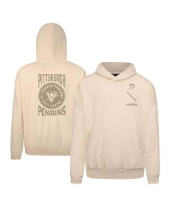 ���x���E�F�A �����Y �A�E�^�[ �p�[�J�[�E�X�E�F�b�g �p�[�J�[ LevelWear Men's Cream Pittsburgh Penguins Contact Stamp Pullover Hoodie Cream �N���[��