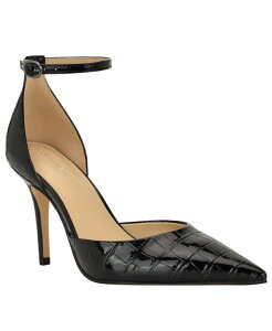�J���o���N���C�� ���f�B�[�X �V���[�Y �p���v�X �A���N�� Calvin Klein Women's Olettia Ankle Strap Stiletto Pumps Black Patent Croco �u���b�N
