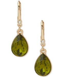 _i L j[[N fB[X ANZT[ sAXECO DKNY Faceted Stone Gold-Tone Teardrop Earrings Green O[