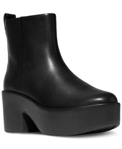 tBbgtbv fB[X V[Y u[cECu[c vbgtH[ AN u[c U[ q[ FitFlop Women's Platform Leather Heeled Ankle Booties All Black ubN