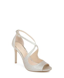�W���E�F���_�O���C�~�V���J ���f�B�[�X �V���[�Y �T���_�� Jewel Badgley Mischka Women's Jonna Crisscross Peep Toe Evening Sandals Light Gold Glitter �S�[���h