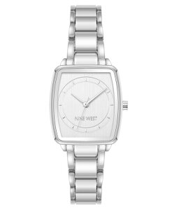 ANC fB[X ANZT[ rv Anne Klein Women's Quartz Cushion Silver-Tone Metal Alloy Watch 26mm Silver-Tone Vo[
