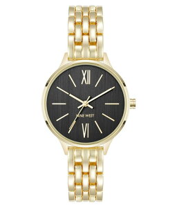 ANC fB[X ANZT[ rv Anne Klein Women's Quartz Essential Black and Gold-Tone Metal Alloy Watch 34mm Black Gold-Tone ubN