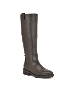 iCEFXg fB[X V[Y u[cECu[c g[ u[c q[ Nine West Women's Leigha Tall Block Heel Riding Boots Dark Brown uE