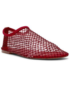 �X�e�B�[�u �}�f�� ���f�B�[�X �V���[�Y �p���v�X ���b�V�� Steve Madden Women's Mino Mesh Rhinestone Flats Cherry Red/Rhinestone ���b�h