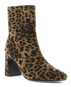 �~�A ���f�B�[�X �V���[�Y �u�[�c�E���C���u�[�c �q�[�� MIA Women's Thiva Block Heel Pointed Toe Dress Booties Leopard Print �A�j�}��