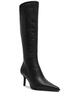 XeB[u }f fB[X V[Y pvX u[c Steve Madden Women's Lingo Knee-High Pointed-Toe Stiletto Dress Boots Black Leather ubN