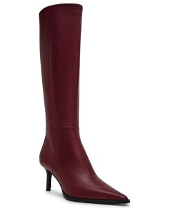 XeB[u }f fB[X V[Y pvX u[c Steve Madden Women's Lingo Knee-High Pointed-Toe Stiletto Dress Boots Wine Leather C