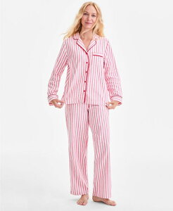 `[^[Nu fB[X A_[EFA iCgEFA v` Rbg  Charter Club Petite Women's Long-Sleeve Cotton Flannel Packaged Pajama Set Festive Stripe XgCv