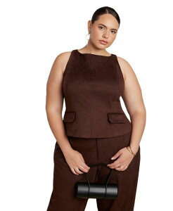GNC fB[X gbvX Vc vXTCY XG[h ELOQUII Women's Plus Size Faux Suede Flap Top Chicory coffee R[q[