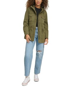 ���[�o�C�X ���f�B�[�X �A�E�^�[ �W���P�b�g�E�u���]�� �R�b�g�� �W���P�b�g Levi's Women's Lightweight Washed Cotton Military Jacket Olive Night �I���[�u